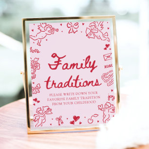 Poster Tradições Familiares no Chá de Bebê do Dia dos Nam