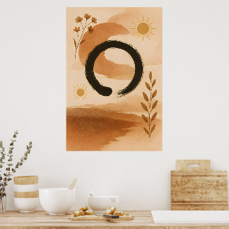 Poster Traditional Chines Boho Art