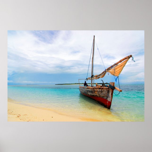 Poster Traditional Dhow, Zanzibar, Tanzania (Frente)