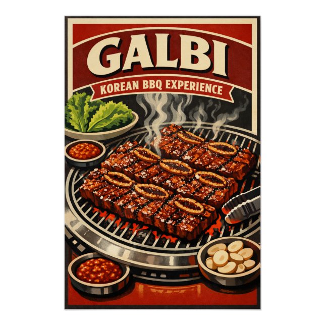 Pôster Traditional Korean Galbi (marinated short ribs) (Frente)