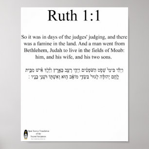 Poster Tradução de código aberto Ruth 1:1