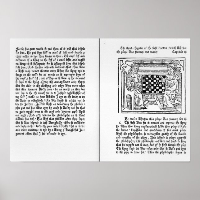 Poster Tradução inglesa de "De Ludo Sacorum" (Frente)