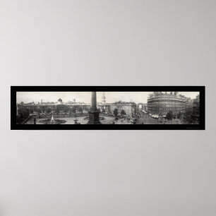 Pôster Trafalgar quadrado. Foto 1908 de Londres