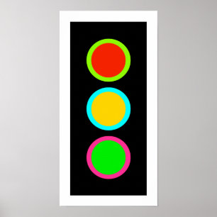 Poster Traffic Signal Stop-Caution-Go Mod Stop Light Fun
