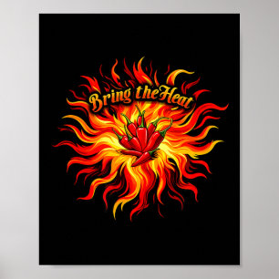 Poster Traga o calor pimenta chili flame comida quente pi