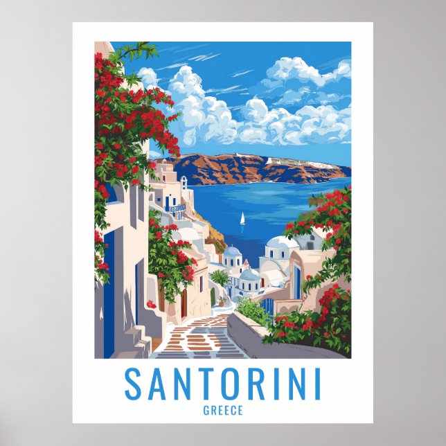 Poster Traga Santorini para casa: Grécia Santorini (Frente)