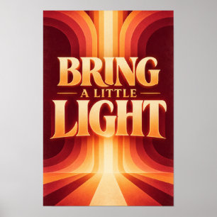 Poster Traga Um Pouco de Luz Parede de Tipografia Retro d