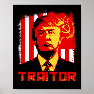 Poster Traidor No Presidente Trump Protesto De Vestuário