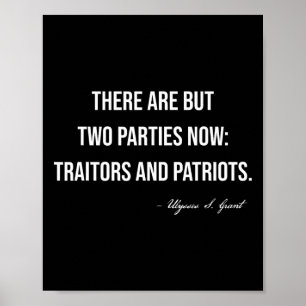 Poster Traidores E Patriotas Republicano Conservador Trum