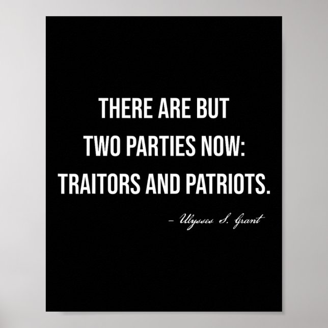Poster Traidores E Patriotas Republicano Conservador Trum (Frente)