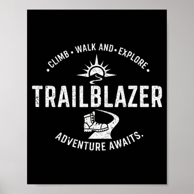 Poster Trailblazer Adventure Awaits Hiking Climb Explore  (Frente)