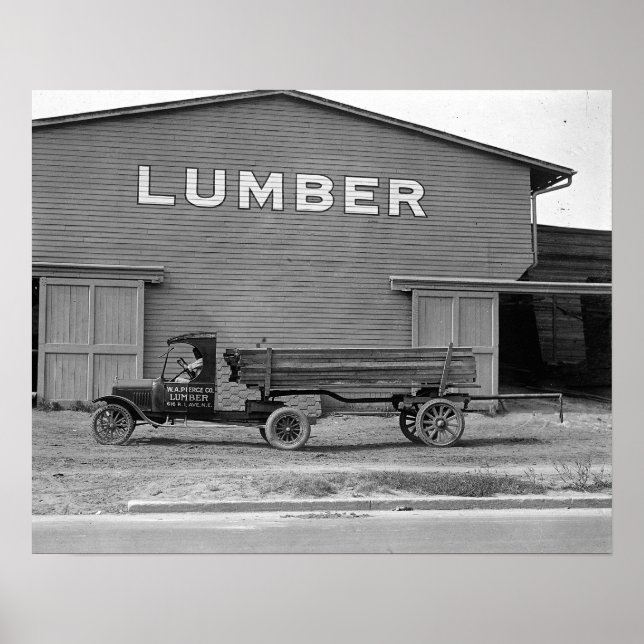 Pôster Trailer do Trator Inicial, 1925. Vintage Photo (Frente)