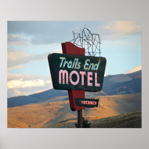 Poster Trails End Motel Sinal, Wyoming