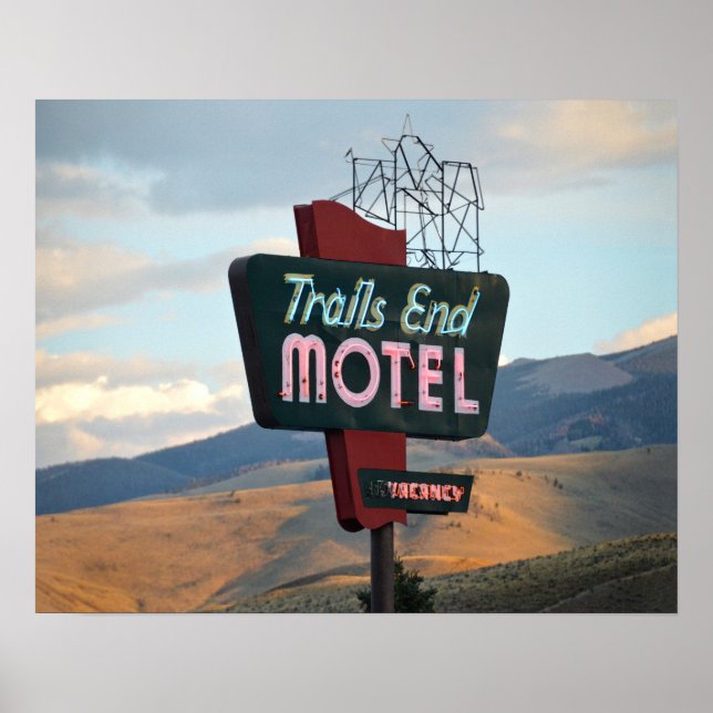 Poster Trails End Motel Sinal, Wyoming (Frente)