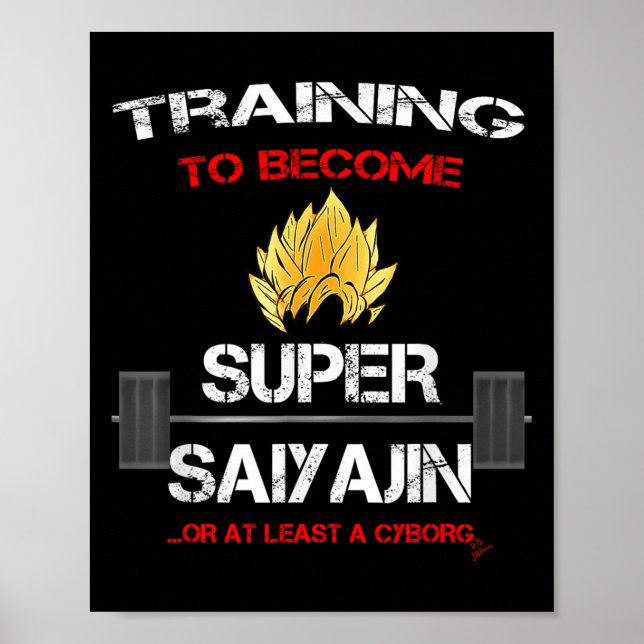 Poster Training To Become A Super Saiyajin - Fun Fitness  (Frente)