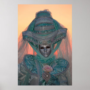 Pôster Traje de Carnaval Azul, Veneza