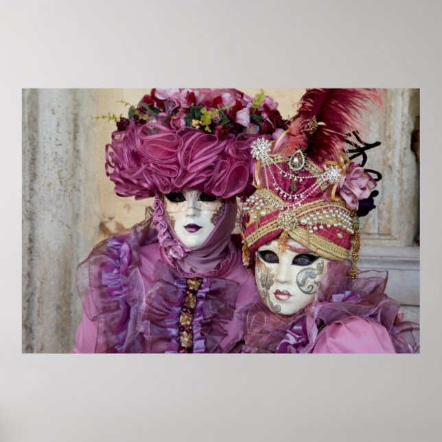 Pôster Traje de Carnaval Roxo, Veneza (Frente)