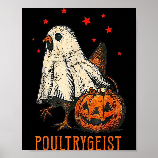 Poster Traje de fantasma de frango engraçado Ultrygeist p (Frente)