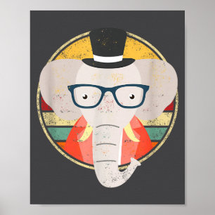 Poster Traje de safári de vida selvagem de elefante engra