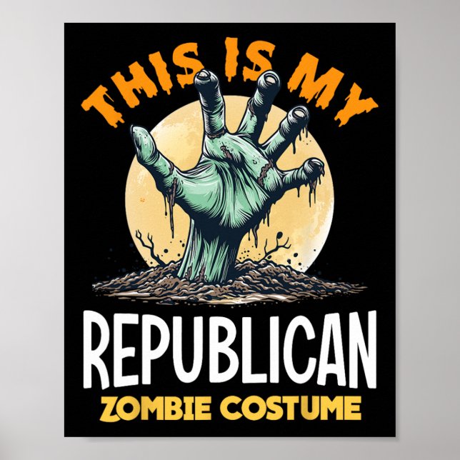 Poster Traje de Zumbi de Halloween Republicano Combinando (Frente)