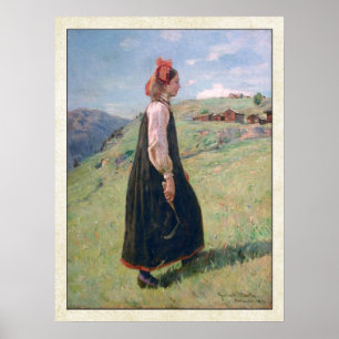 Poster Traje dos povos de Hallingdal do norueguês de