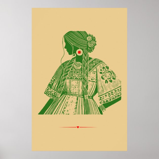 Poster Traje Mexicano Tradicional (Frente)