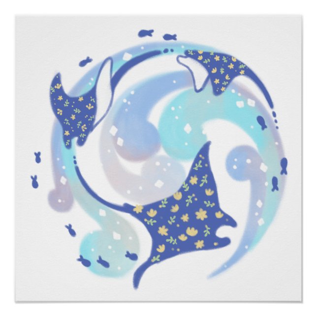 Pôster Traje no Oceano Ilustração (Frente)