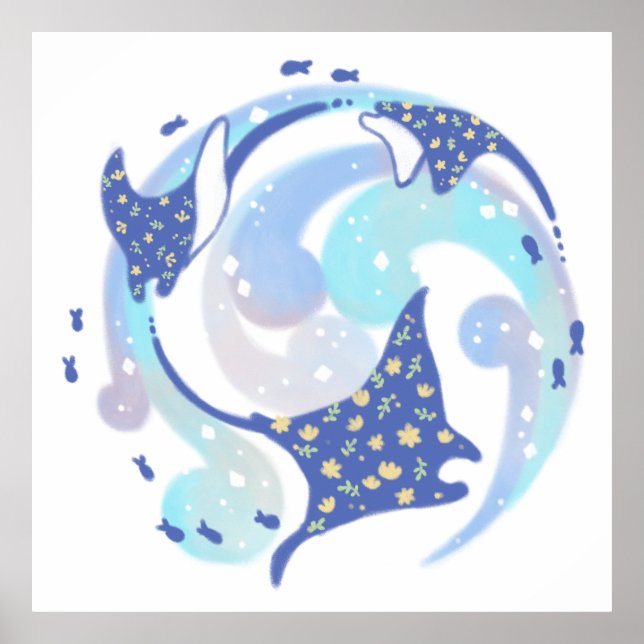 Poster Traje no Oceano Ilustração (Frente)