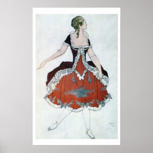 Pôster Traje o design para a princesa Aurora, do sono