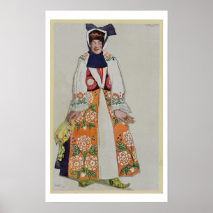 Poster Traje o design para uma mulher do camponês, de
