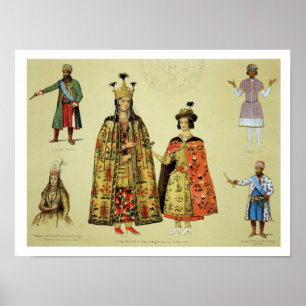 Poster Trajes do 17os e séculos XVIII, placa 56