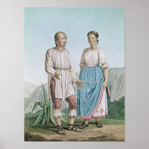 Pôster Trajes dos indianos de Michouacan