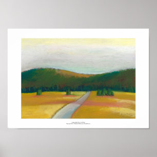 Pôster Trajeto impressionista moderno calmo da arte da