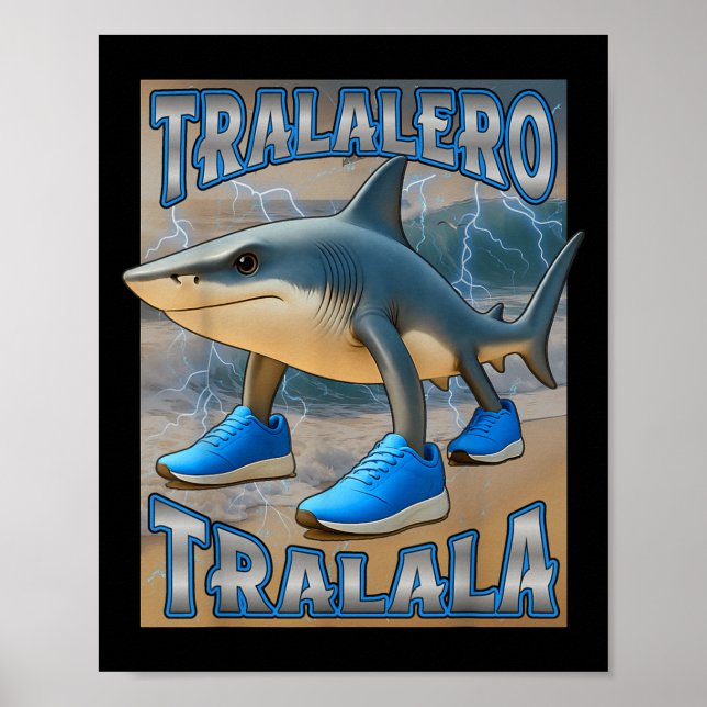Poster Tralalalero Tralala Italiano Brainrot Memória Aniv (Frente)