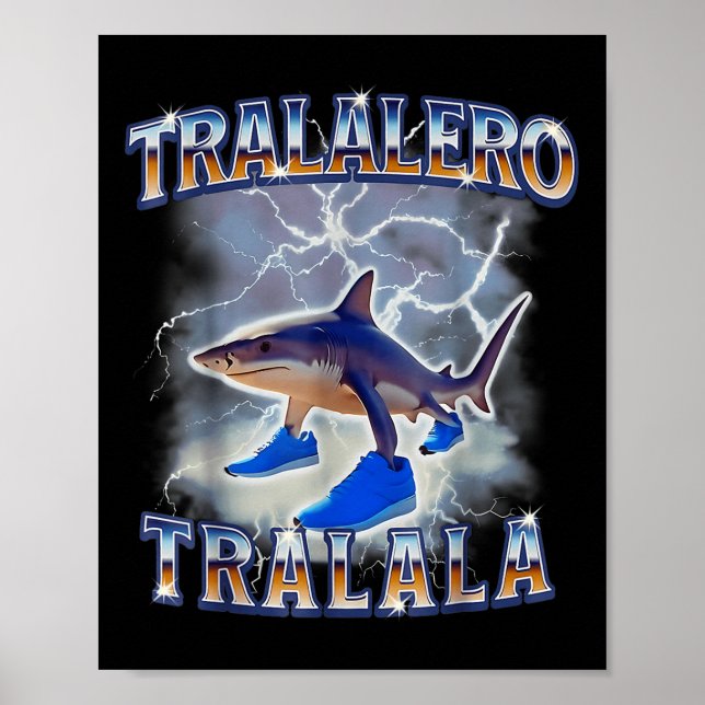 Poster Tralalalero Tralala Shark Meme Bootle (Frente)