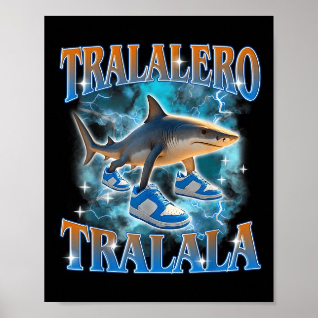 Poster Tralalalero Tralala Shark Meme Bootle (Frente)