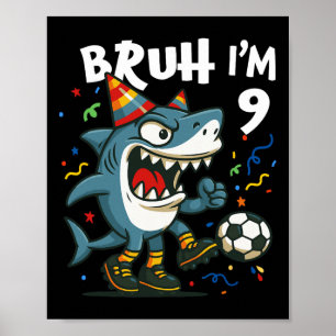 Poster Tralalero Tralala Futebol Italiano Brainrot Aniver
