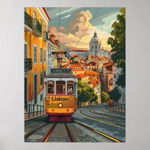 Poster Tramlines de Lisboa: Navegando no Skyline da Cidad