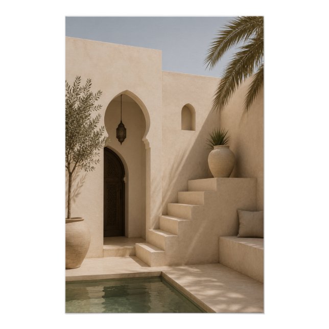 Pôster Tranquil Moroccan Architecture Poster (Frente)