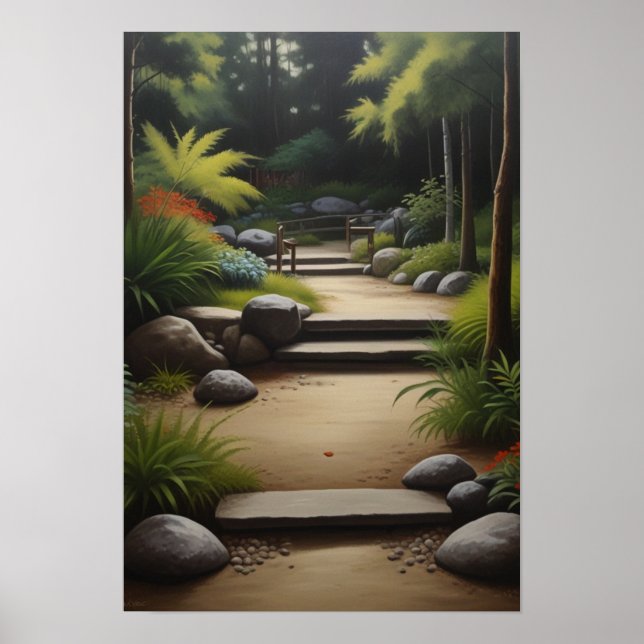Poster Tranquil Zen Garden Japonês (Frente)