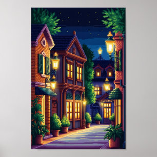 Poster Tranquilidade com Pixel: Fazer Sussurro nas Noites