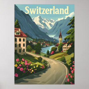 Poster Tranquilidade Suíça: Retretação ao Lakeside Alpina