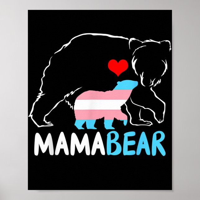 Poster Trans Mama Bear Proud Mom Rainbow Transgender (Frente)