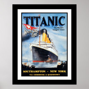 Pôster Transatlântico White Star Line - Maior Navio do Mu