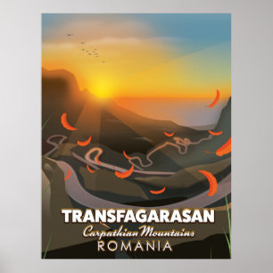 Poster Transfagarasan,Montanhas Cárpticas, Rodovia Romê
