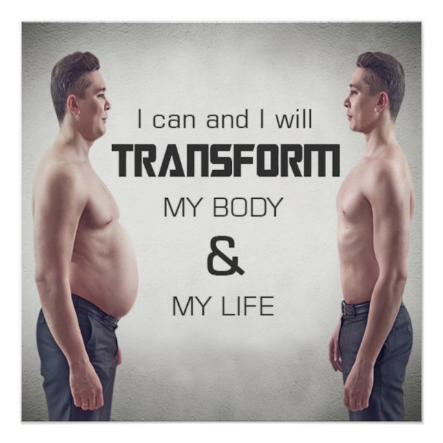 Pôster Transform My Body Motivational Poster (Frente)