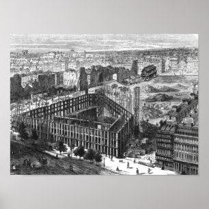 Pôster Transformação de Paris: Construção em 1861
