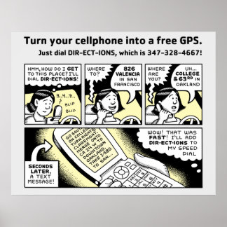 Poster Transforme seu telefone celular em um GPS gratuito