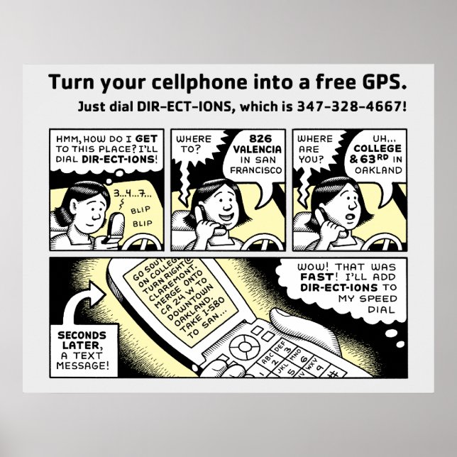 Poster Transforme seu telefone celular em um GPS gratuito (Frente)