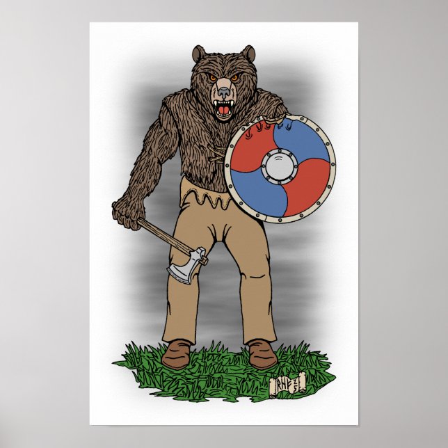 Poster Transformou o Viking Berserker ou Werebear (Frente)